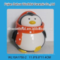 Cutely pingüino de cerámica azúcar y crema conjunto con una cuchara